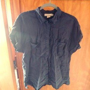 Lyocel Dark Blue Button-up
